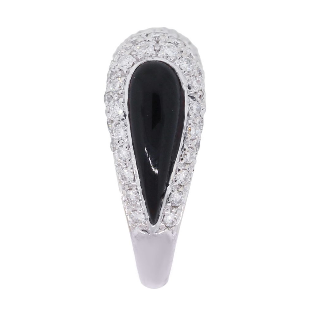 14k White Gold 1.50ctw Black and White Diamond Ring