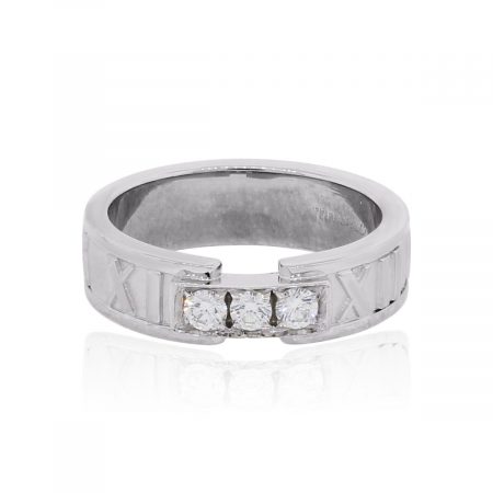 Tiffany & Co. Atlas 18k White Gold 0.10ctw Diamond Ring