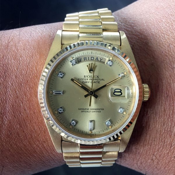 Rolex 18038 Day Date Presidential Diamond Dial Watch