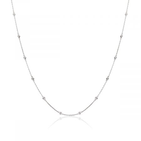 14k White Gold 0.39ctw Diamonds By The Yard 17" Necklace