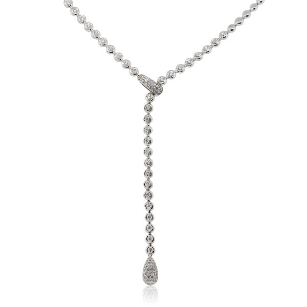 18k White Gold 2ctw Diamond Lariat Necklace