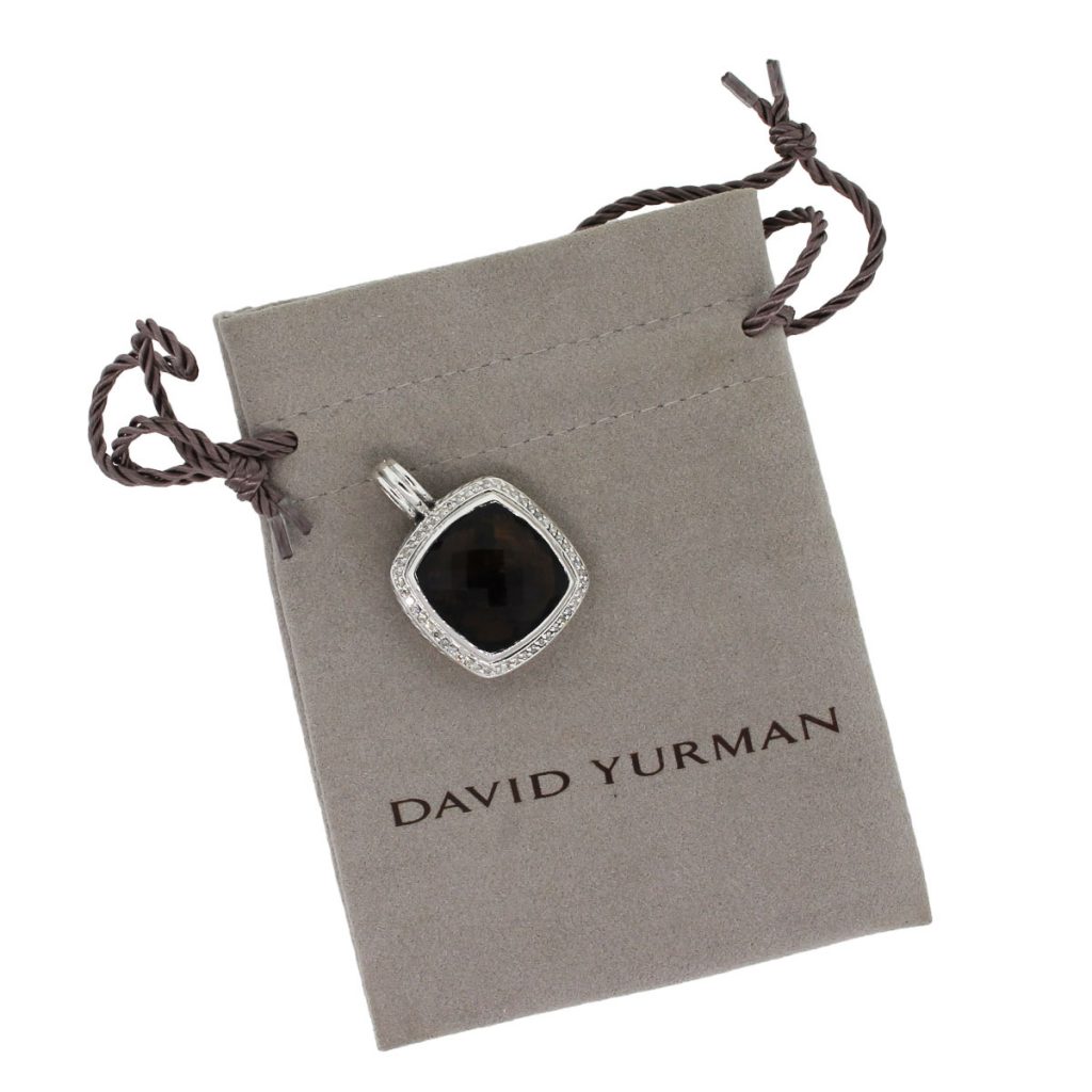 David Yurman Sterling Silver Smoky Quartz and Diamond Albion Pendant