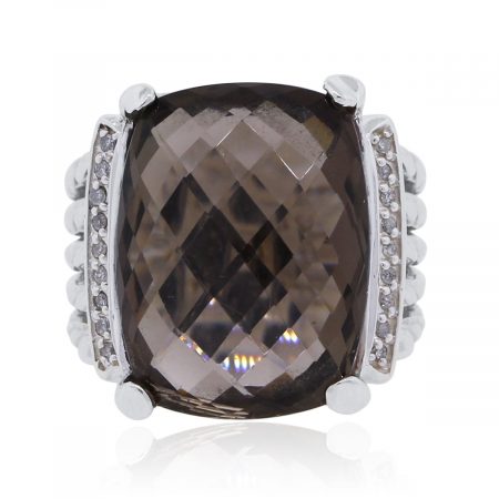 David Yurman Smoky Quartz and Diamond Wheaton Ring
