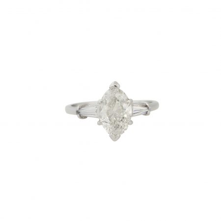 Platinum 2.10ct Marquise Diamond Engagement Ring