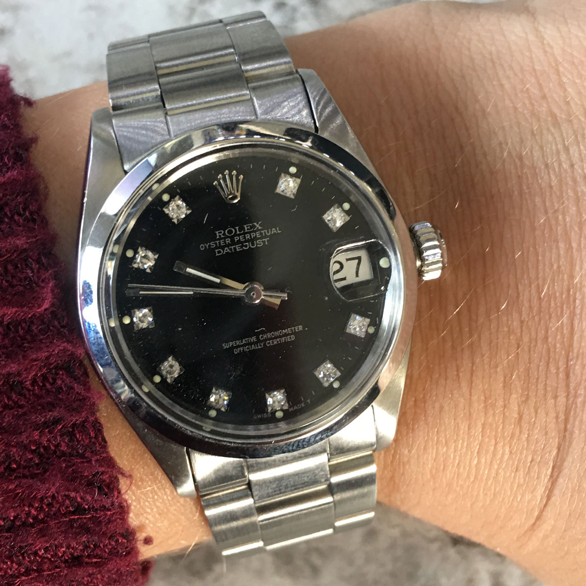 datejust black diamond dial