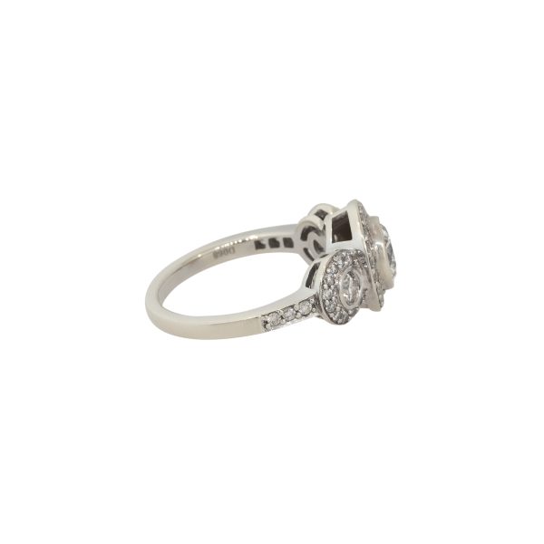 GIA Certified 18k White Gold 1.91ctw Round Brilliant Diamond Halo Engagement Ring