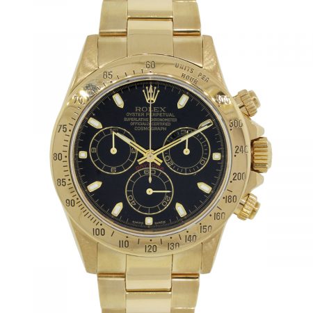 Rolex 116528 Daytona 18k Yellow Gold Black Dial Watch