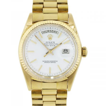 Rolex 1803 Day Date Presidential 18k Yellow Gold White Dial Watch