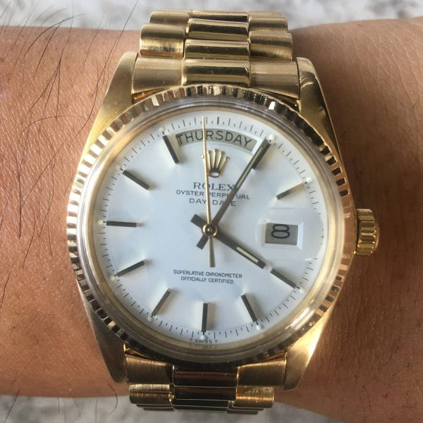 Rolex 1803 Day Date Presidential 18k Yellow Gold White Dial Watch
