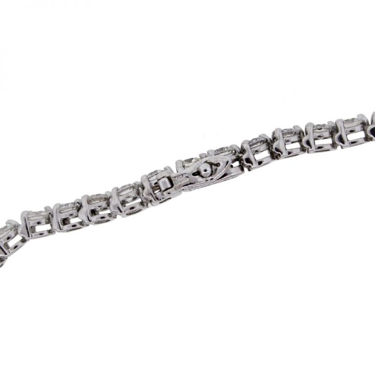 14k White Gold 8.09ct Round Diamond Tennis Bracelet