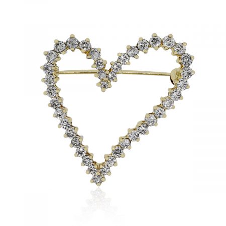Diamond heart pin