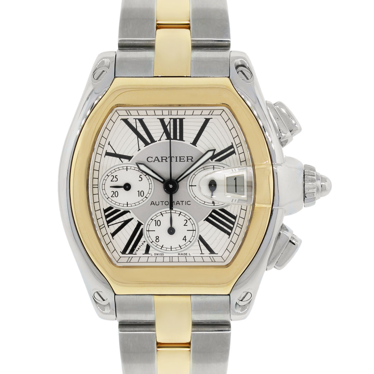 cartier roadster two tone chronograph