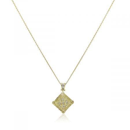 14k Yellow Gold 0.05ctw Diamond Pendant Necklace
