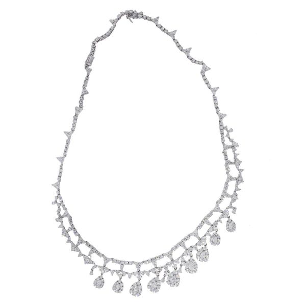 Pear shape diamond necklace