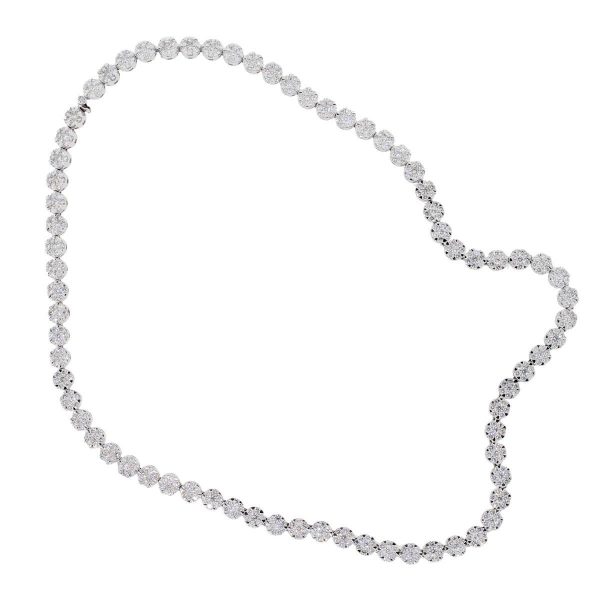 18k White Gold 15.13ctw Diamond Illusion Necklace