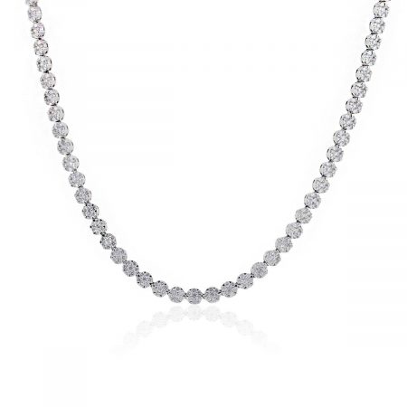 18k White Gold 15.13ctw Diamond Illusion Necklace