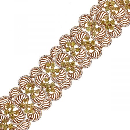 18k Rose Gold 14.71ct Fancy Diamond Circle Bracelet