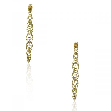 Buccellati 18k Yellow Gold Circle Drop Honolulu Earrings