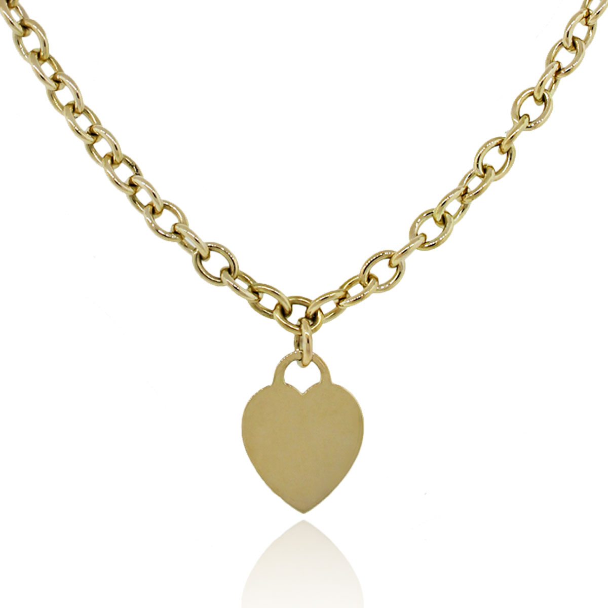 Tiffany Co 18k Yellow Gold Heart Pendant Necklace