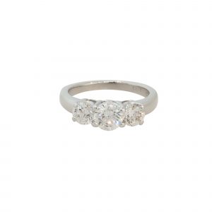 Platinum 2.19ctw 3 Stone Diamond Engagement Ring