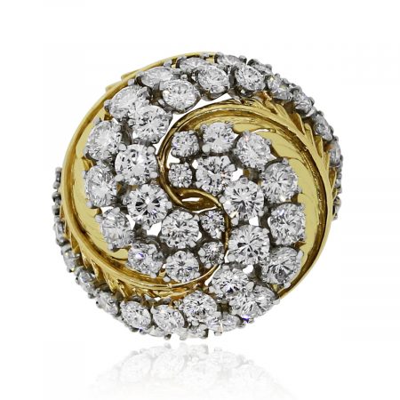 18k Yellow Gold 3ctw Diamond Swirl Ring