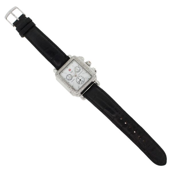 Michele MW06A01 Deco MOP Chronograph Dial Diamond Bezel Watch
