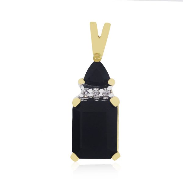 Black onyx diamond pendant