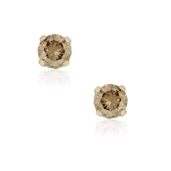 14k Yellow Gold 0.40ctw Champagne Diamond Stud Earrings