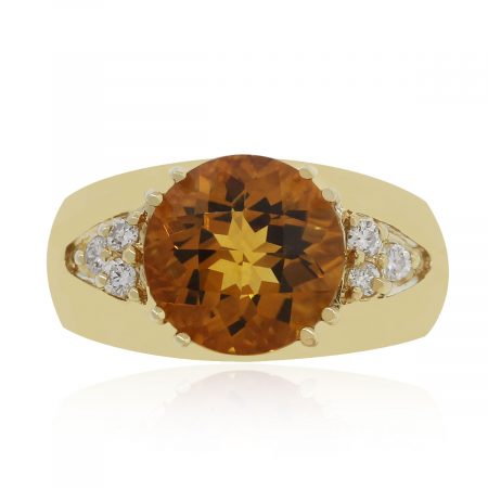 Citrine diamond ring