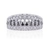 14k White Gold 0.75ctw Marquise and Round Brilliant Diamond Band