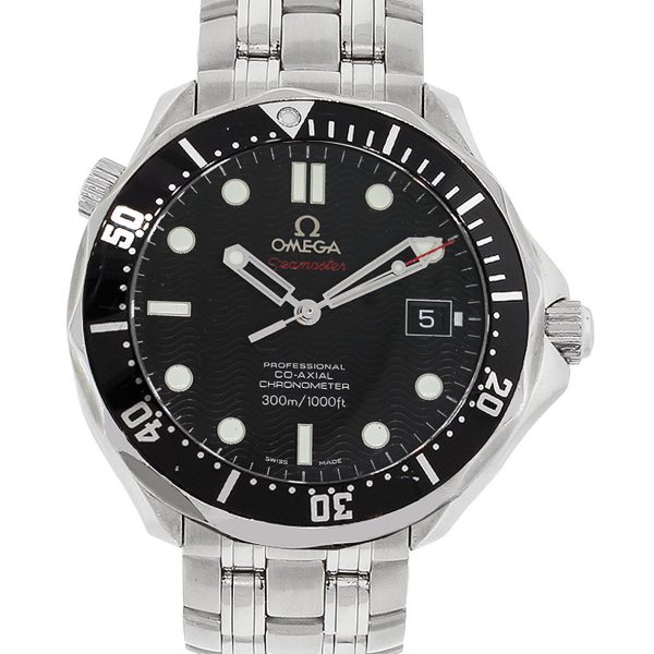 Omega Seamaster Black Dial Stainless Steel Watch
