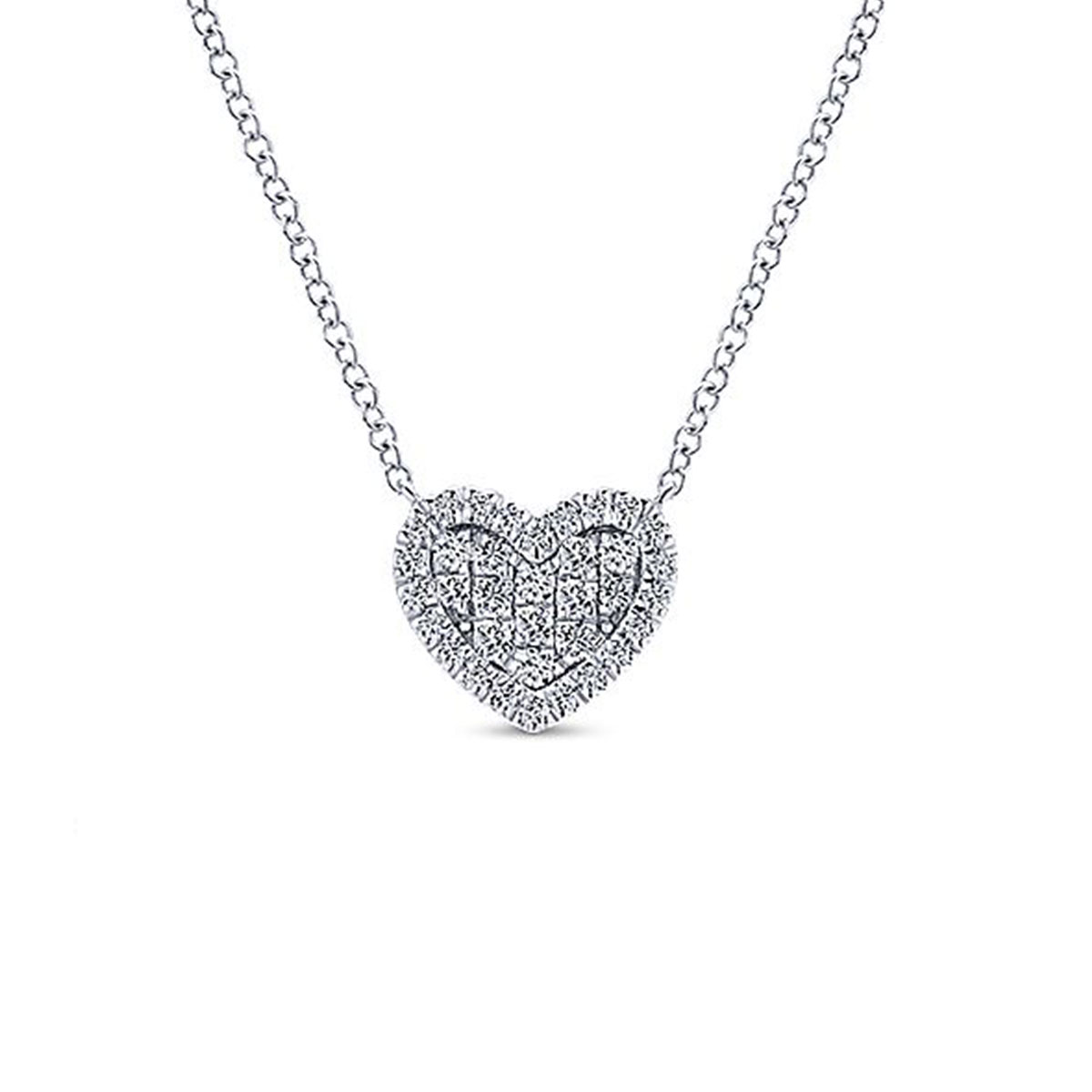 diamond heart pendant necklace white gold