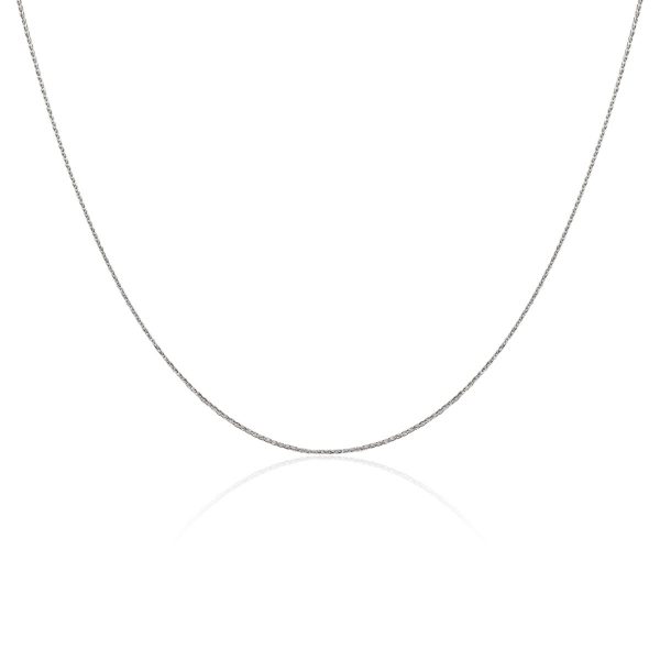 Platinum 15" Braided Thin Chain Necklace