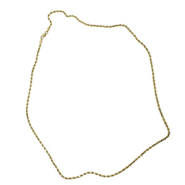 14k Yellow Gold 31" Long Rope Chain Necklace