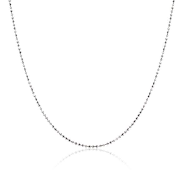 Aaron Basha 18k White Gold Ball Chain Necklace