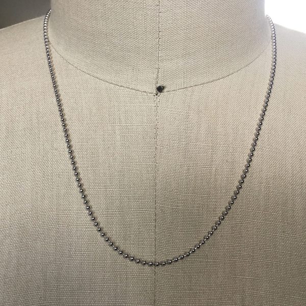 Aaron Basha 18k White Gold Ball Chain Necklace