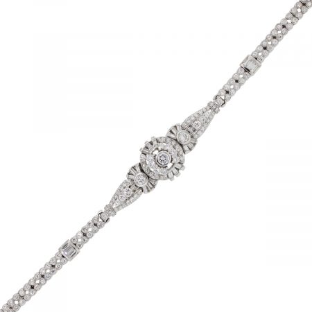 Platinum 6.09ctw Diamond Vintage Bracelet