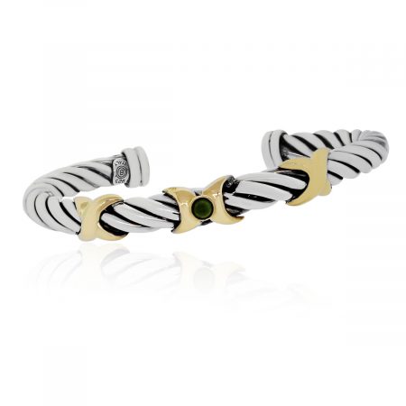 Cable design bangle bracelet