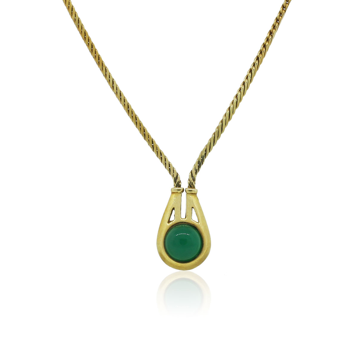 Gold Plated Green Stone Necklace Set from Temple Collections - South India  Jewels