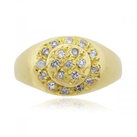 18k Yellow Gold 0.15ctw Round Diamond Pinky Ring