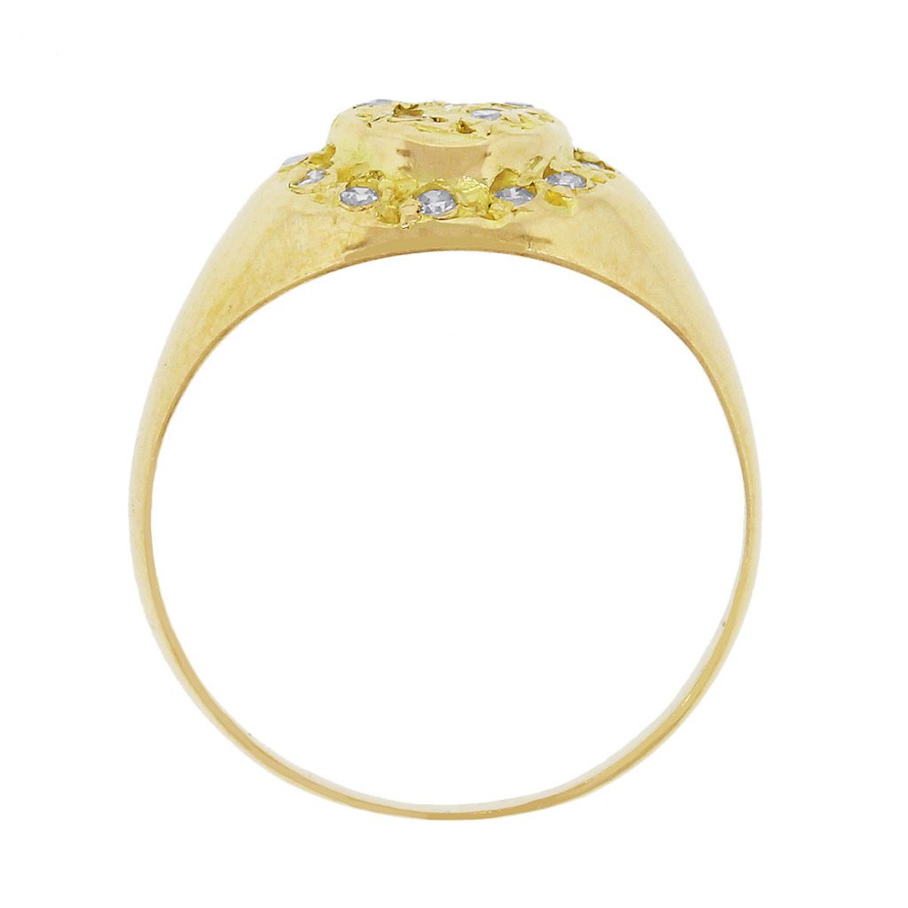 18k Yellow Gold 0.15ctw Round Diamond Pinky Ring