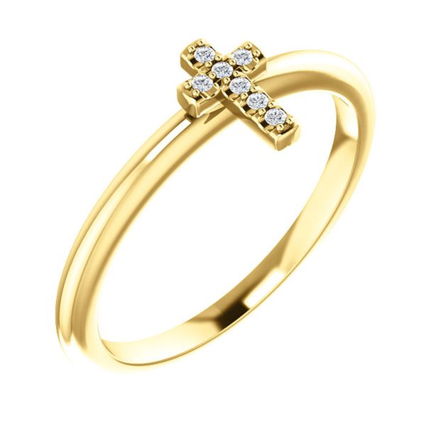 diamond cross stackable ring