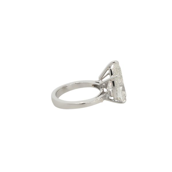 GIA Certified Platinum 5.60ctw Pear Shape Diamond Engagement Ring