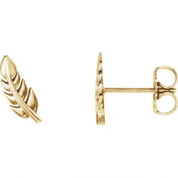 14k Rose Gold Leaf Earrings