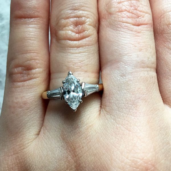Graff Platinum 18k Yellow Gold 1.57ctw Diamond Engagement Ring