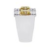 18k White Gold 7.27ctw Fancy Yellow and Asscher cut Diamond Band