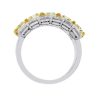 18k White Gold 7.27ctw Fancy Yellow and Asscher cut Diamond Band