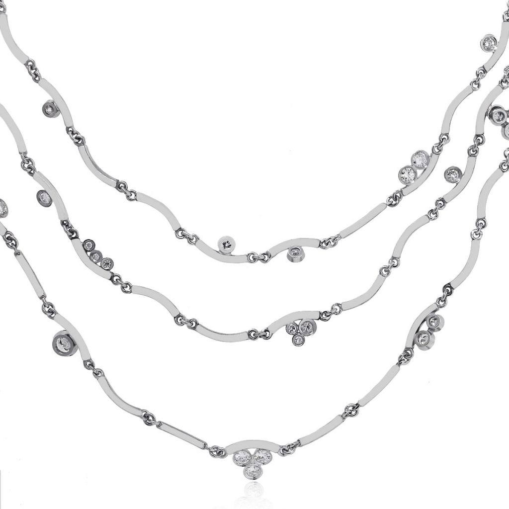 Multi strand diamond necklace