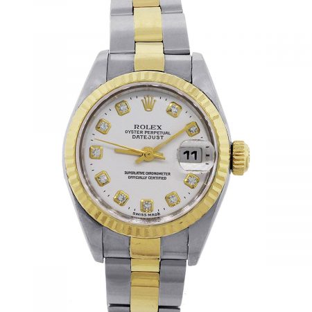 Rolex 179173 Two Tone White Diamond Dial Ladies Watch