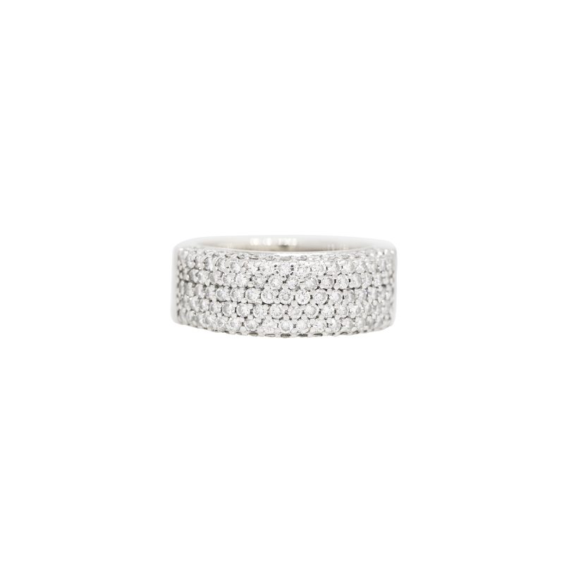 Sonia B. 18k White Gold Natural Diamond Pave Ring Band